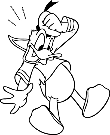 Donald Duck en pleine activité de pêche dans un décor naturel
