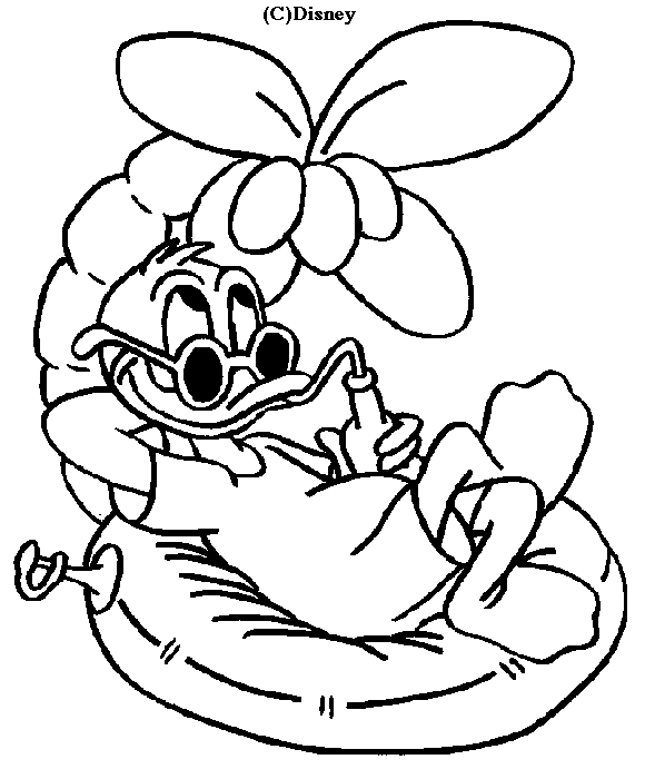 Donald Duck en pleine activité de pêche au bord d'un lac