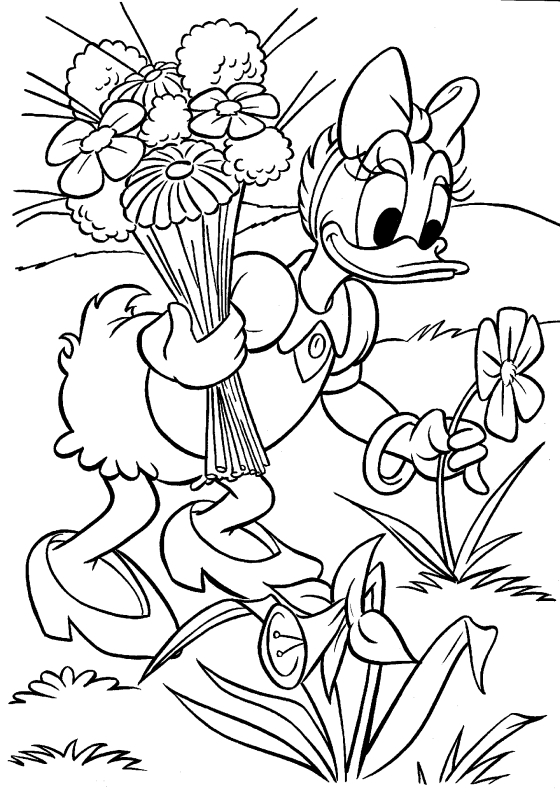 Coloriage de Donald Duck en pleine pose joyeuse