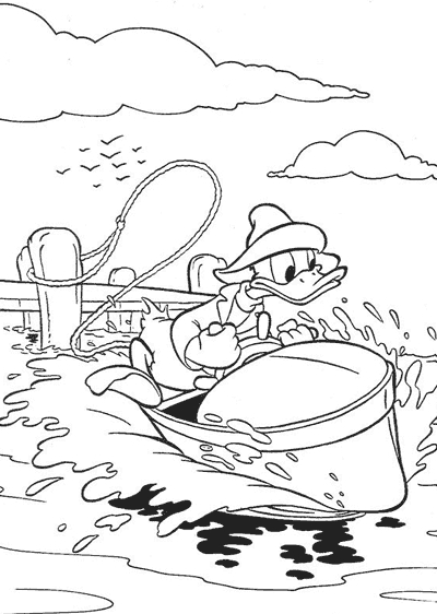 Donald Duck en pleine aventure sous un ciel ensoleillé
