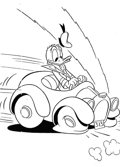 Donald Duck en pleine activité de pêche au bord de l’eau