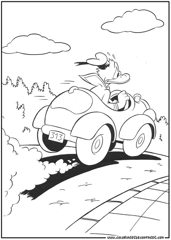 Donald Duck en pleine activité de coloriage Donald Duck en pleine activité de coloriage