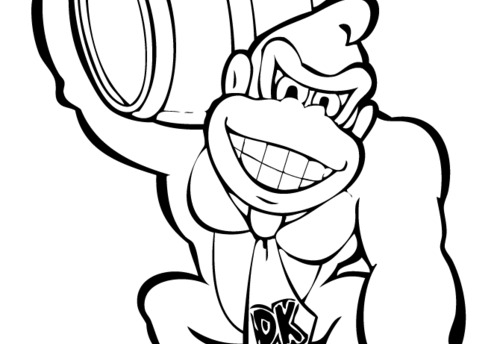 Donkey Kong en pleine action dans un décor de jungle