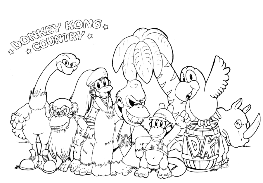Donkey Kong en pleine action sur un fond de jungle