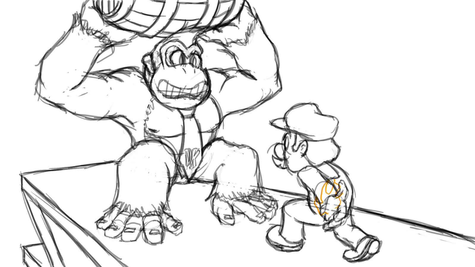 Donkey Kong en pleine action sur un fond de jungle