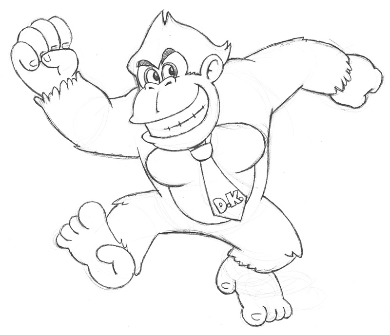 Donkey Kong en pleine aventure dans la jungle