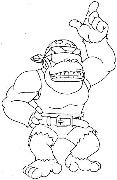 Donkey Kong en pleine action avec des barils dans un décor de jungle