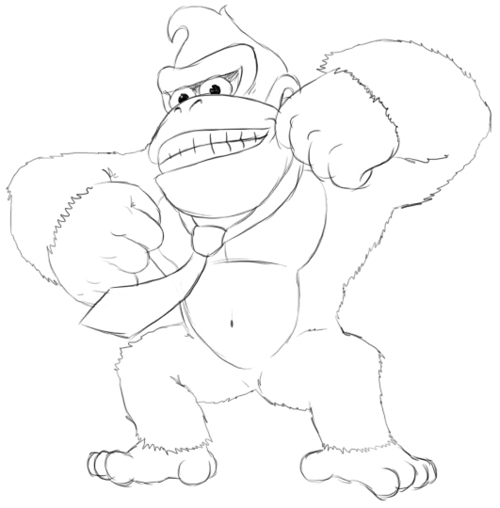 Donkey Kong en pleine action face à un ennemi dans la jungle