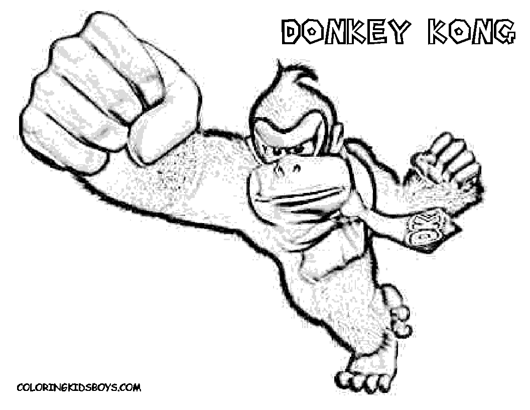 Donkey Kong en pleine action sur un fond de jungle