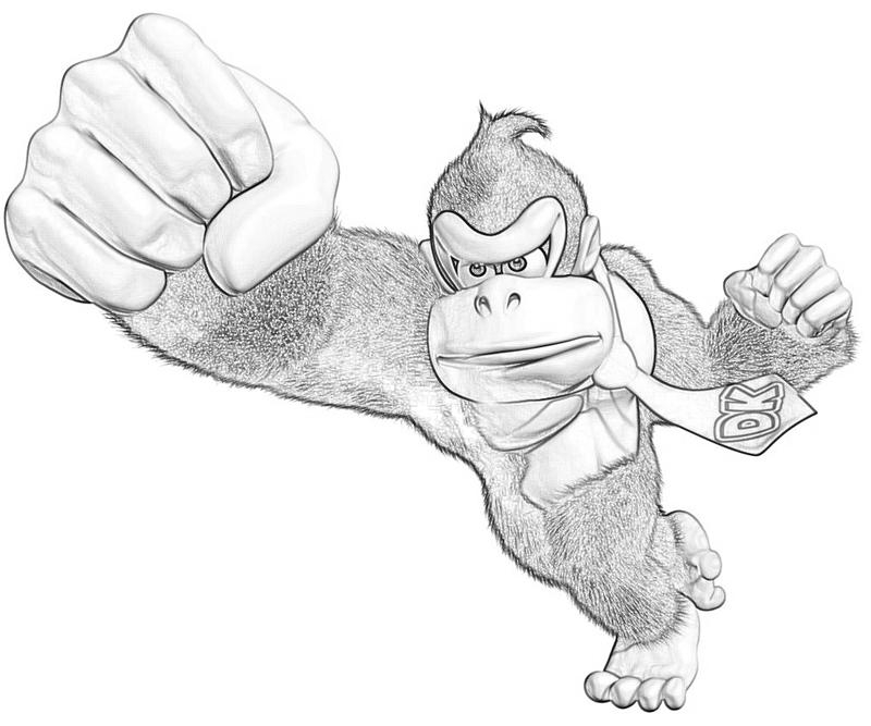 Donkey Kong en pleine action dans un décor urbain