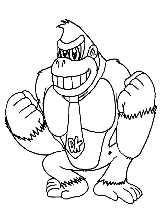 Donkey Kong en pleine action sur un fond stylisé