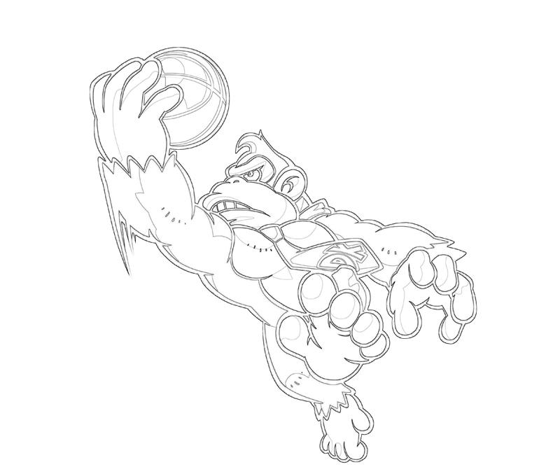 Coloriage de Donkey Kong en pleine action sur un fond simple