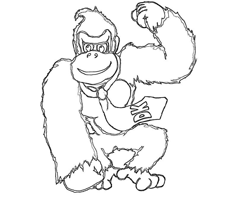 Donkey Kong en pleine action dans un décor de jungle