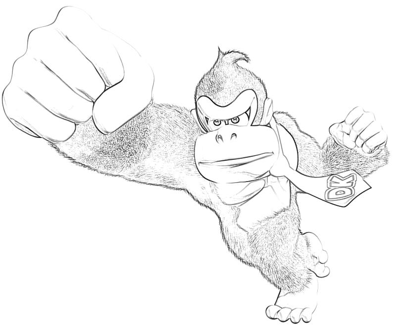 Donkey Kong en pleine action dans une scène de jungle