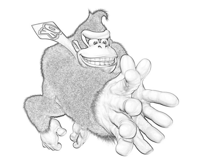 Donkey Kong en pleine action sur un fond de jungle