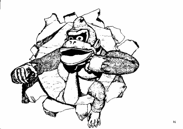 Donkey Kong en pleine action avec un tonneau sur fond de jungle