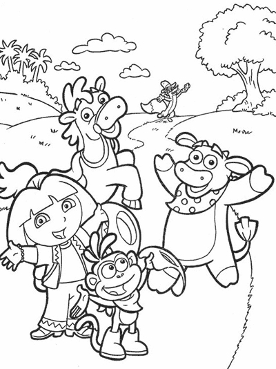 Dora l'Exploratrice en pleine aventure avec son ami Babouche