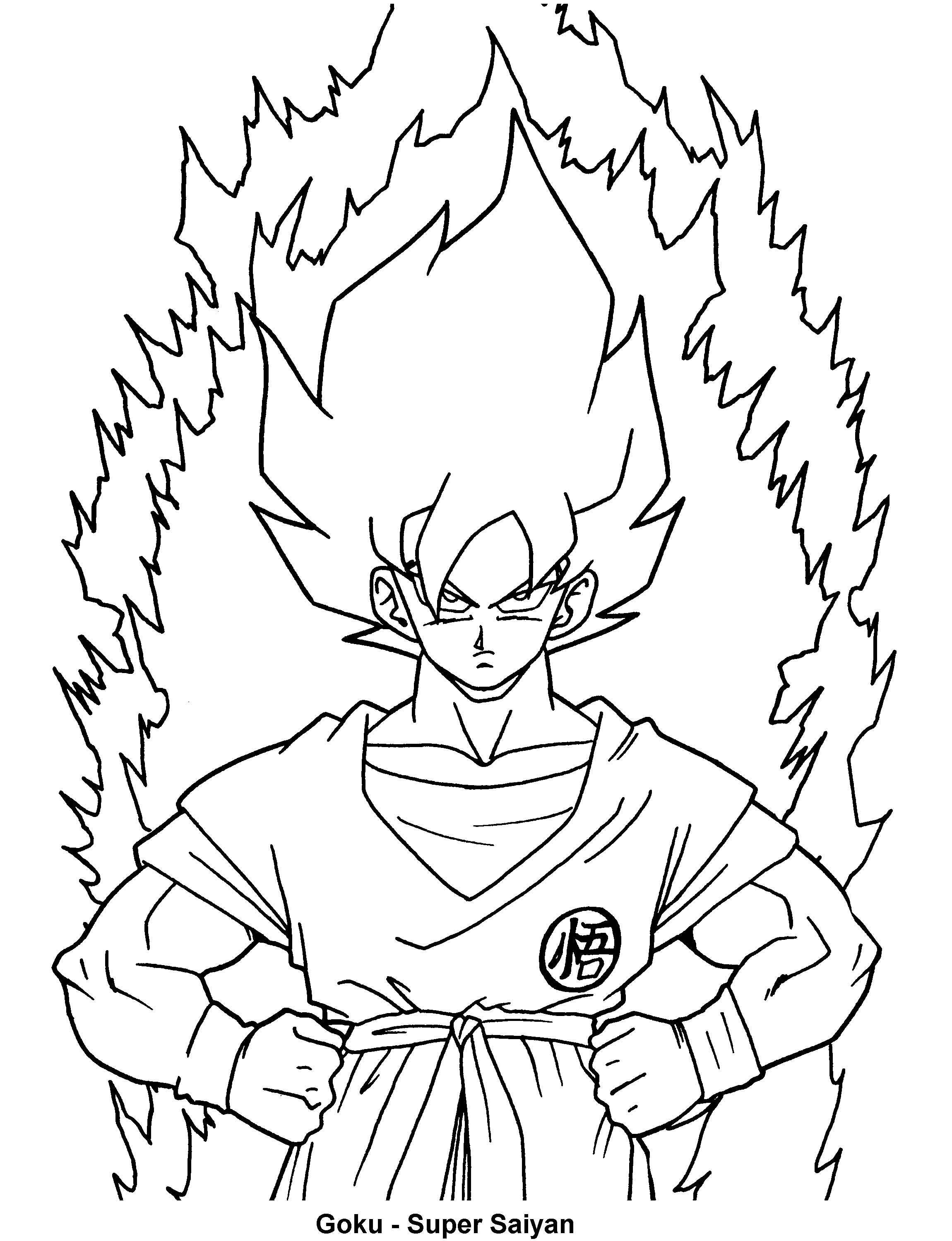 Goku en pleine action avec son Kamehameha sur fond de paysage