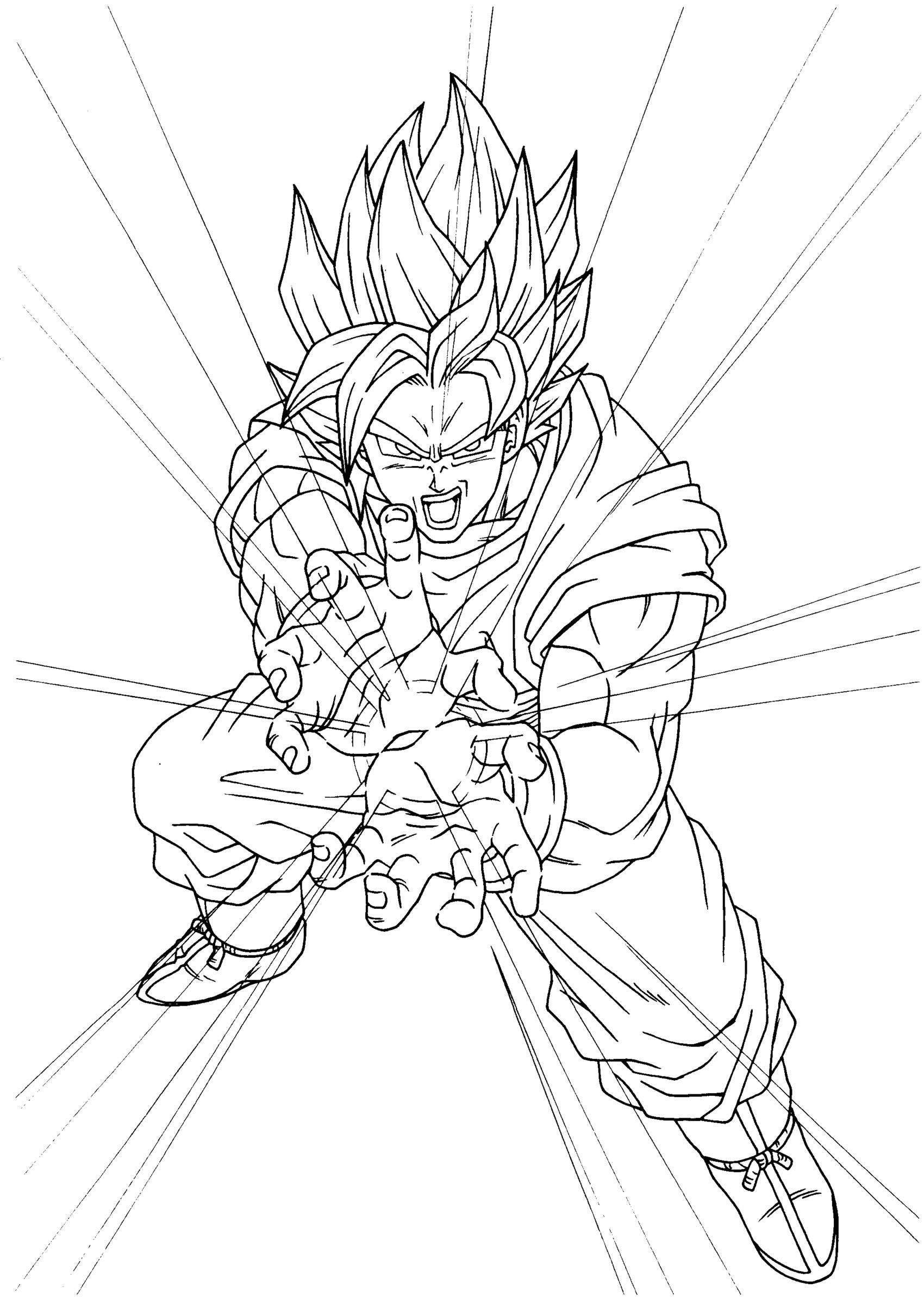 Goku en pleine action face à un adversaire dans un décor de combat