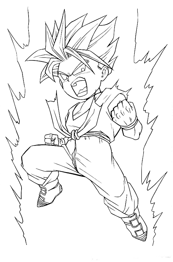 Goku en pleine action avec son Nimbus dans un décor dynamique