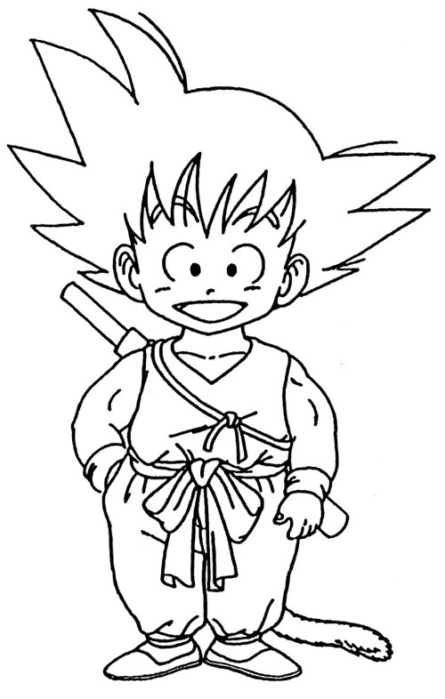 Goku affrontant un ennemi dans un combat intense