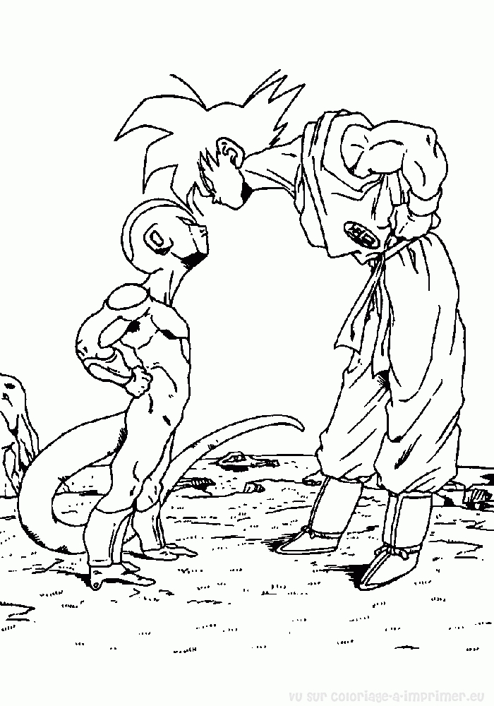 Goku en pleine action dans un combat intense