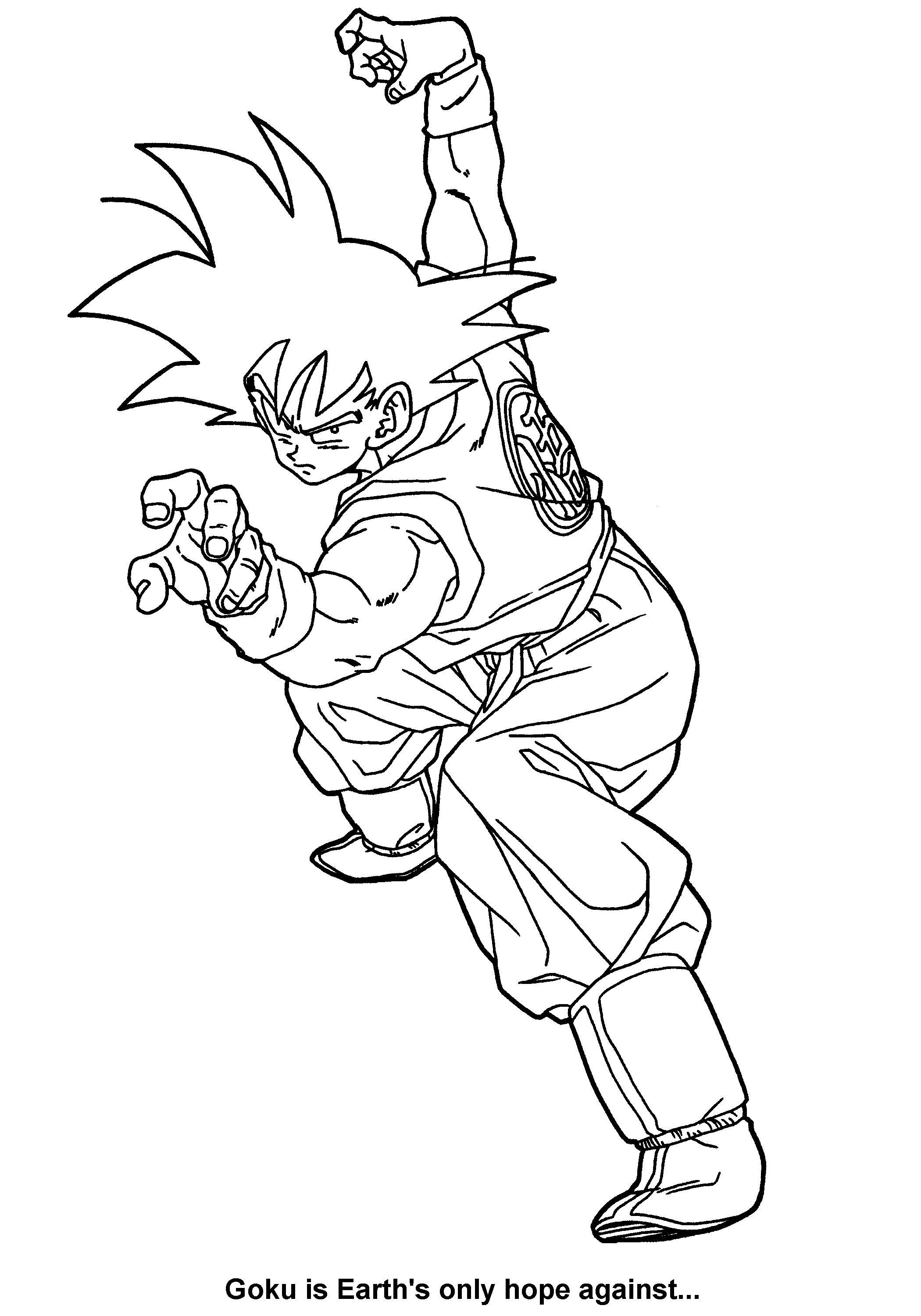 Goku en pleine action dans un combat dynamique