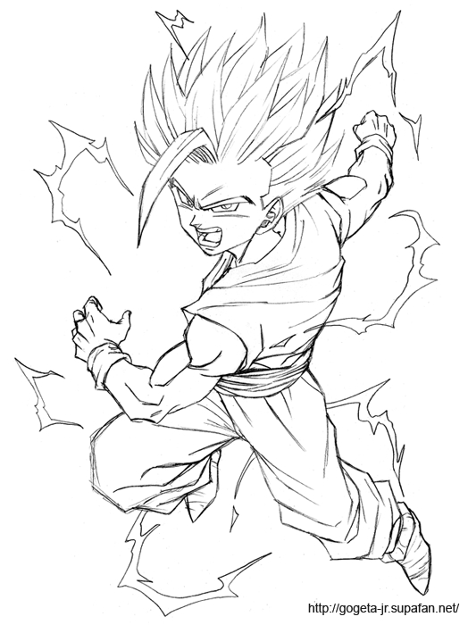 Goku en pleine attaque énergétique dans un décor dynamique
