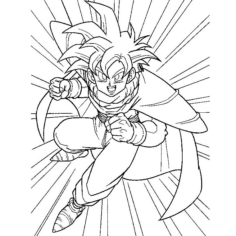 Goku en pleine action face à un adversaire redoutable dans un décor dynamique