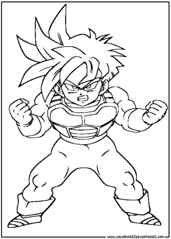 Goku en pleine action avec un décor de Dragon Ball Z
