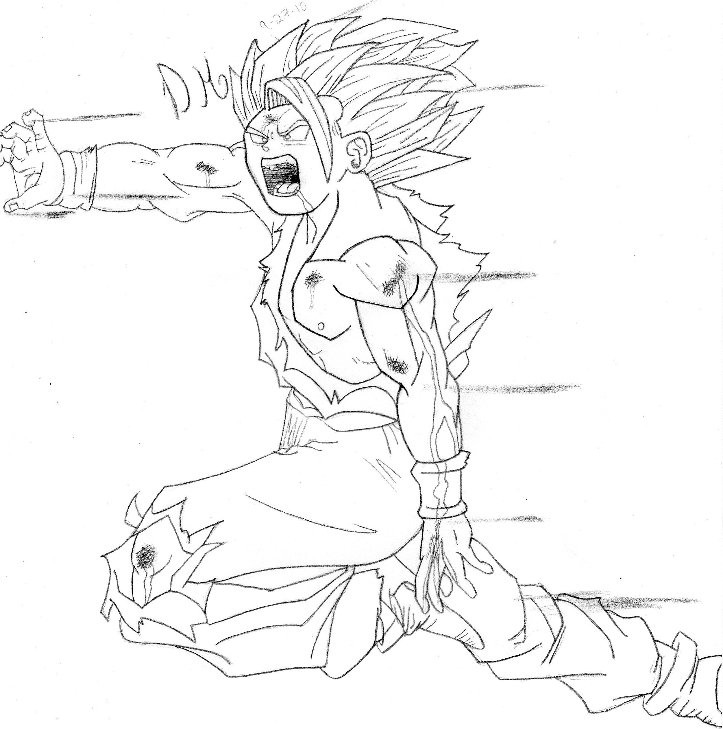Goku en pleine action avec son Kamehameha dans un décor dynamique