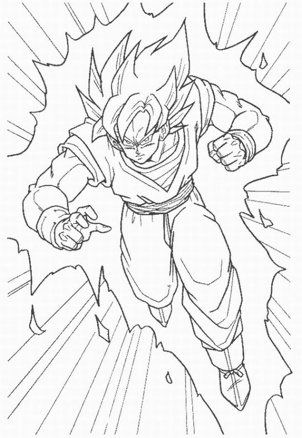 Goku en plein combat contre un adversaire dans un décor dynamique