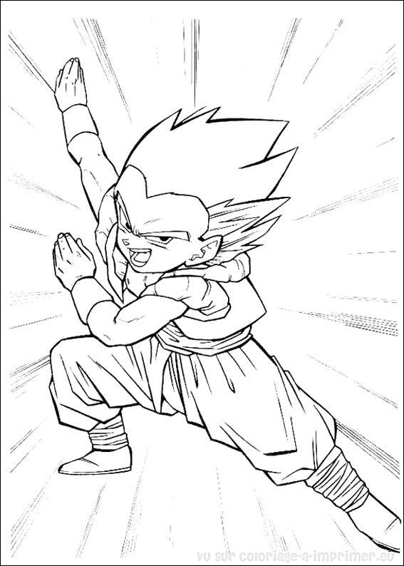 Goku en pleine action avec son Kamehameha sur un fond dynamique