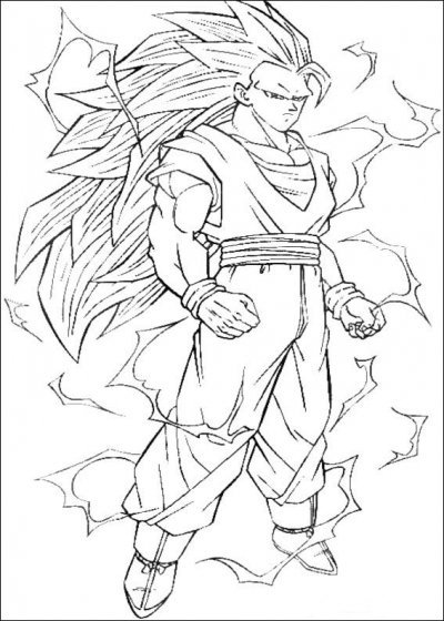 Goku en pleine action avec un décor dynamique