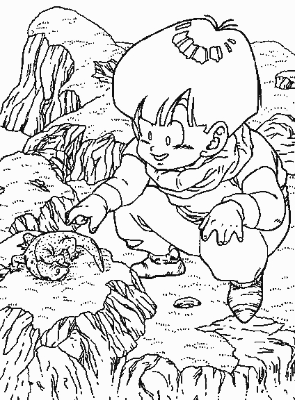 Goku en pleine action lors d'un combat épique dans Dragon Ball Z