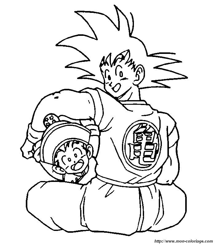 Goku en plein combat contre un ennemi dans un décor de Dragon Ball Z