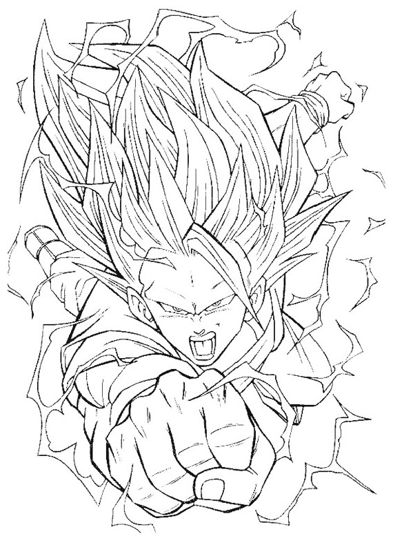 Goku en pleine action sur un fond dynamique de Dragon Ball Z