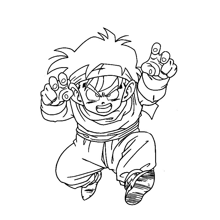 Goku en pleine action face à un adversaire dans un décor de combat