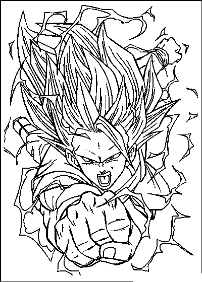Goku en pleine action avec ses amis dans un environnement dynamique