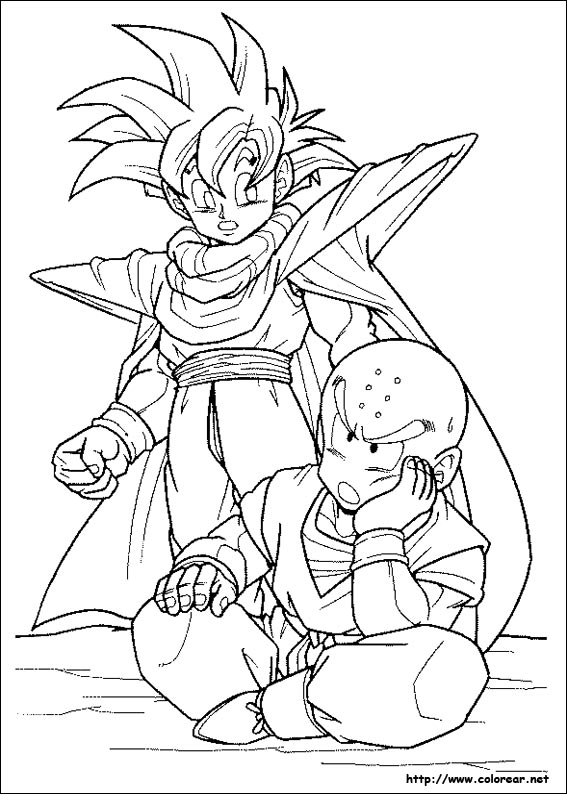 Goku en plein combat dans un décor dynamique de Dragon Ball Z