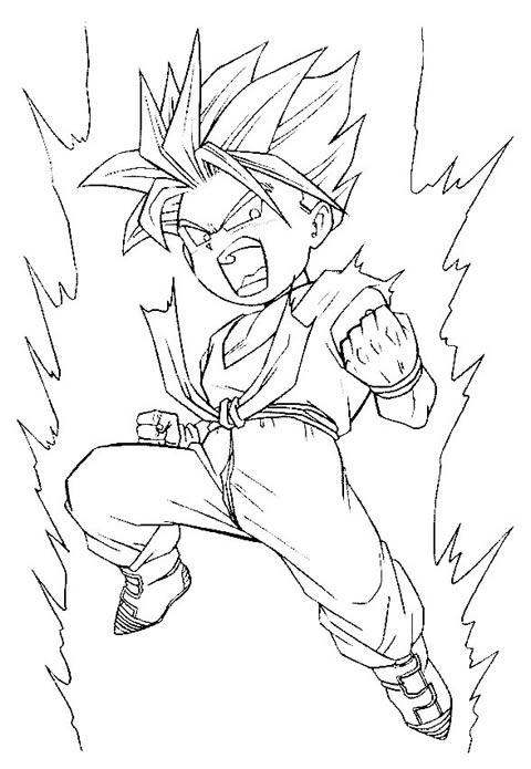 Goku en pleine préparation de Kamehameha dans un décor dynamique