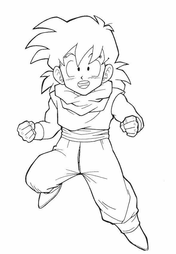 Goku en pleine action dans un combat épique