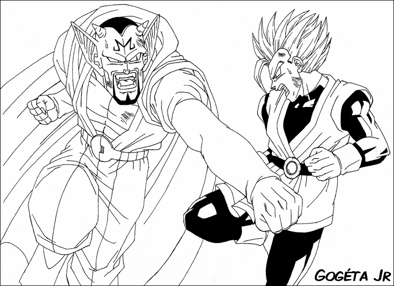 Goku en pleine action dans un combat intense