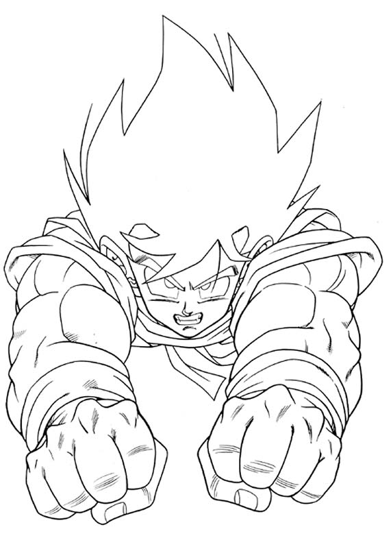 Goku en plein combat contre un adversaire dans un décor dynamique