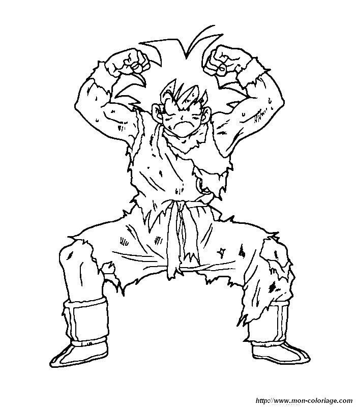 Goku en pleine action face à un adversaire dans un décor désertique