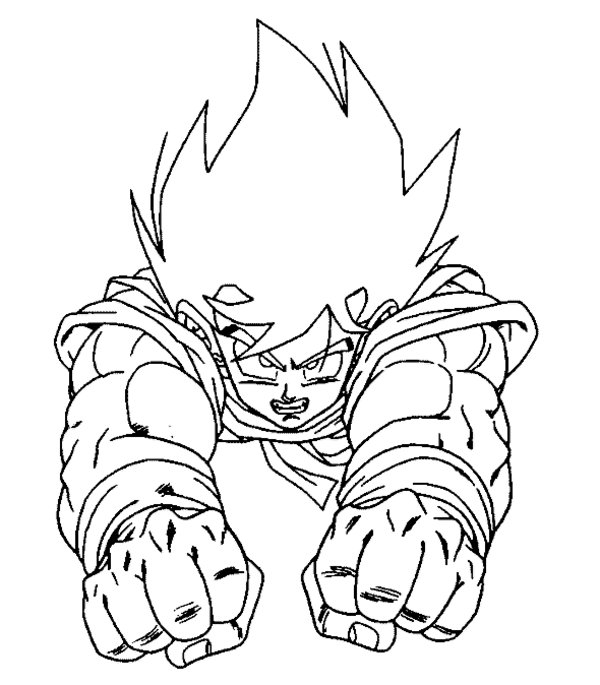 Goku en pleine action face à un adversaire dans un décor dynamique