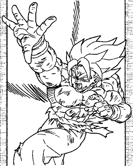 Goku en pleine action avec un éclair entouré de nuages