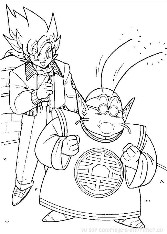 Goku en pleine action, prêt à combattre dans un décor épique