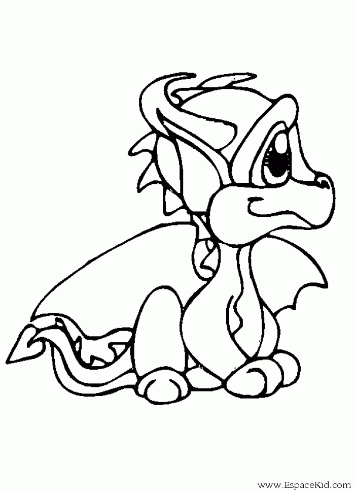 Coloriage d'un dragon majestueux survolant un paysage fantastique