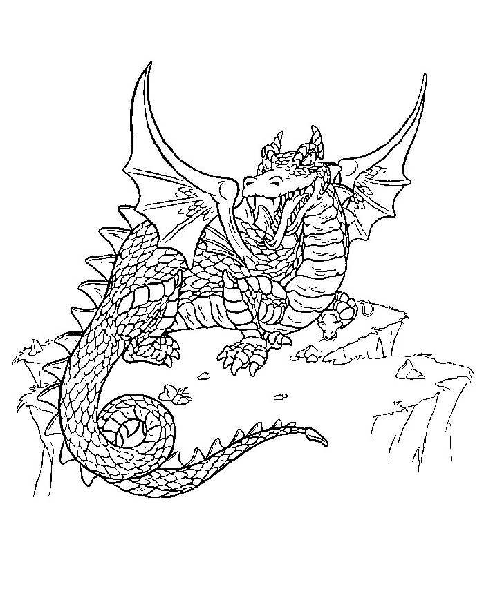 Un dragon majestueux s'élève au-dessus des nuages